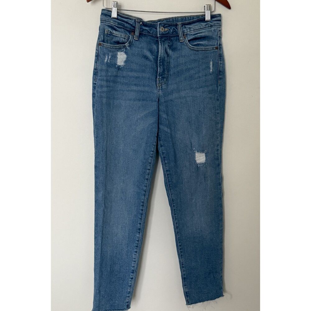 Old Navy High-Waisted OG Straight Cut-Off Jeans Distressed Grunge Denim Sz 6